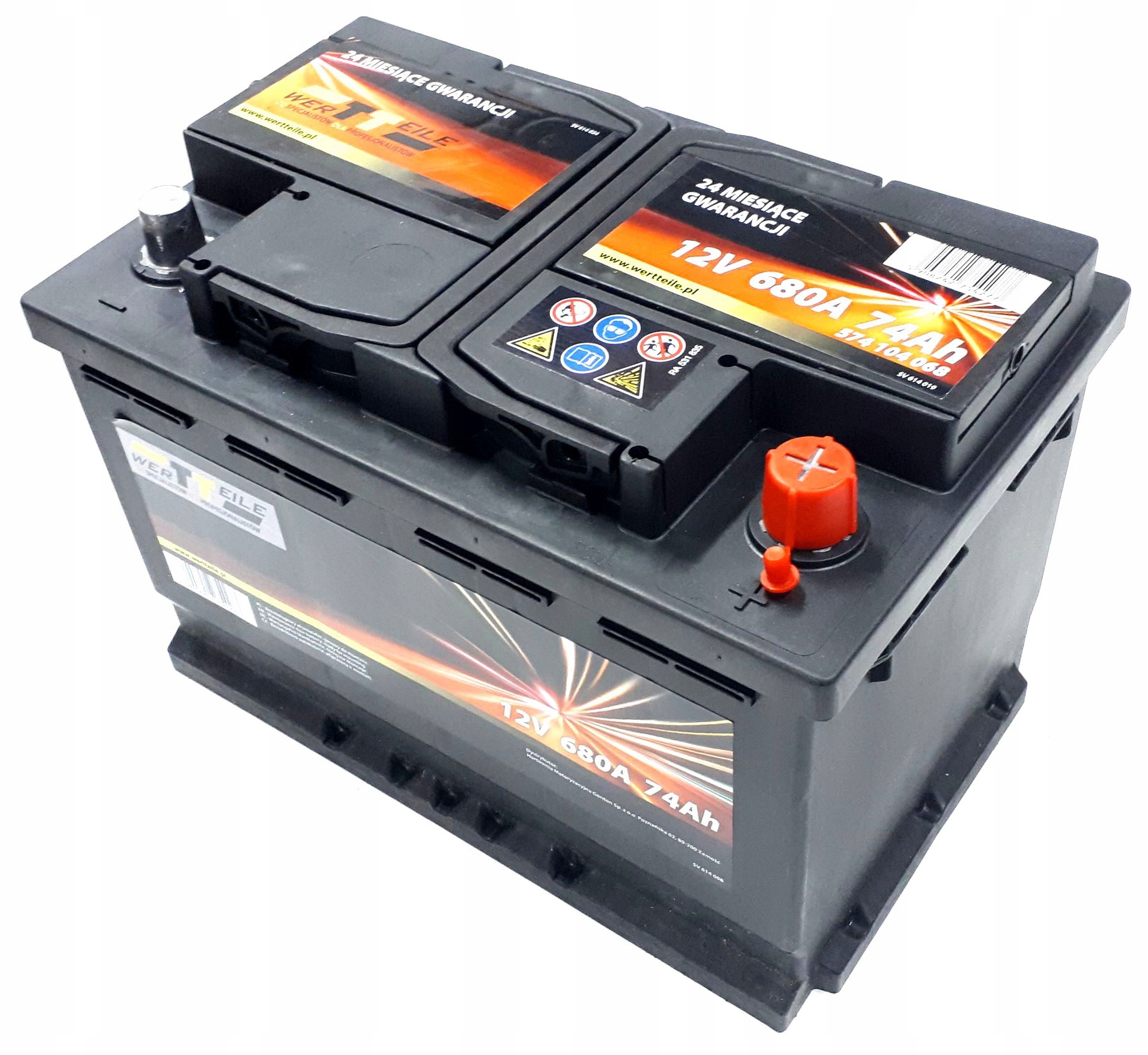 574104068 - АКУМУЛЯТОР WERTTEILE P + 74AH 680A СІЛЕЗІЯ