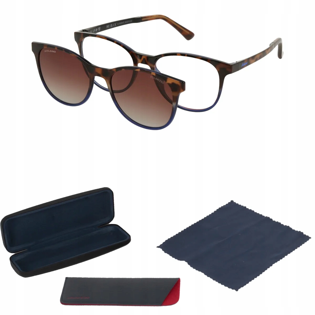 Damskie Okulary Solano z Nakładką Polaryzacyjną – Panterka CL90254E Clip-On