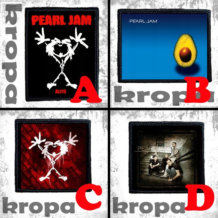 Naszywka PEARL JAM 8 X 8 cm Dużo Wzorów! Typ naszywka