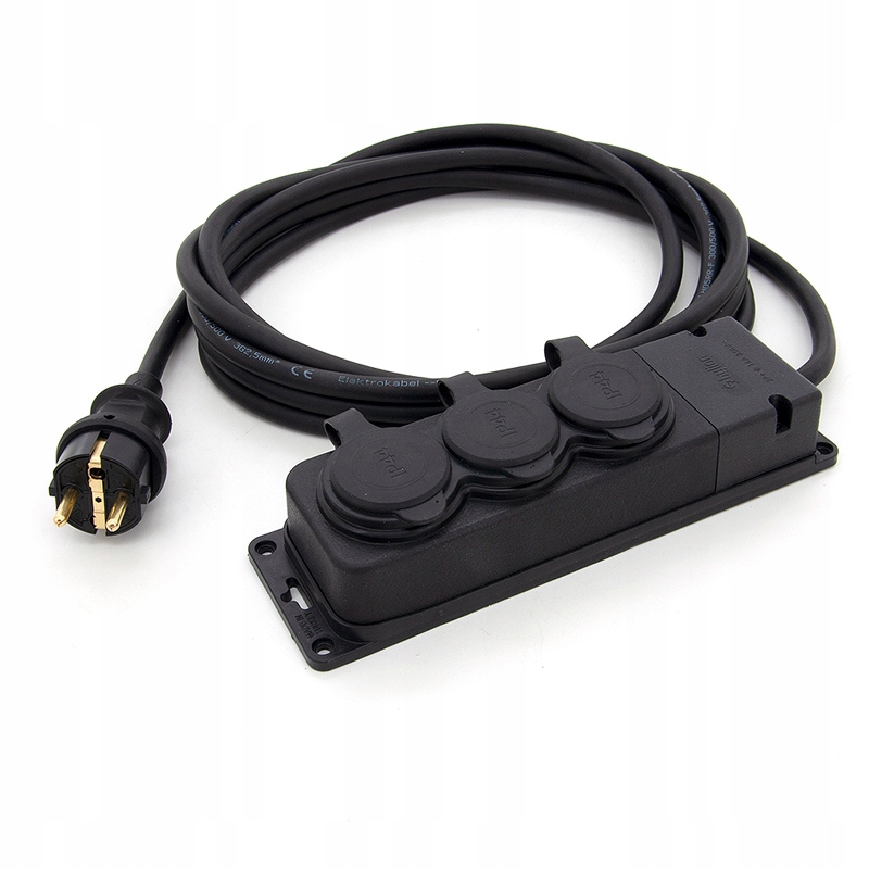 

Polski Przedłużacz 2M 3x1,5 Ow Guma Rozgałęźnik 3