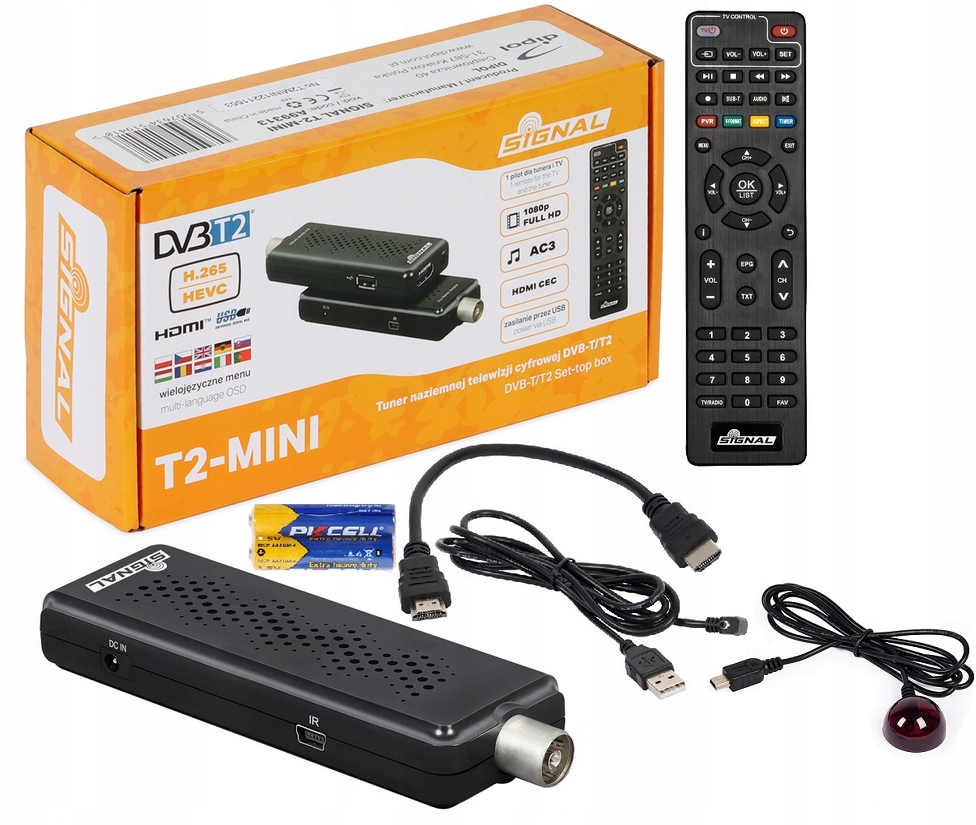 Tuner DVB-T2 HEVC dekoder TV T2-MINI USB 5V Signal - Sklep, Opinie, Cena w