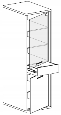 Witryna MEDIOLAN M4 WSTAWKA DĄB z LED blat+ GRATIS Marka Jarstol