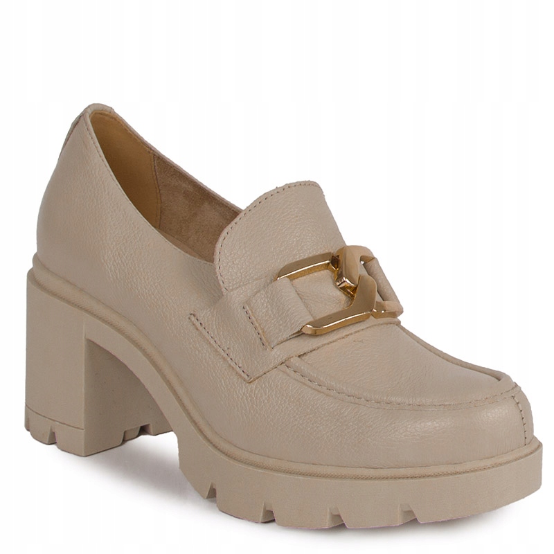 Lemar 20097 Lodičky Mokasíny Kůže Lico Béžové 39