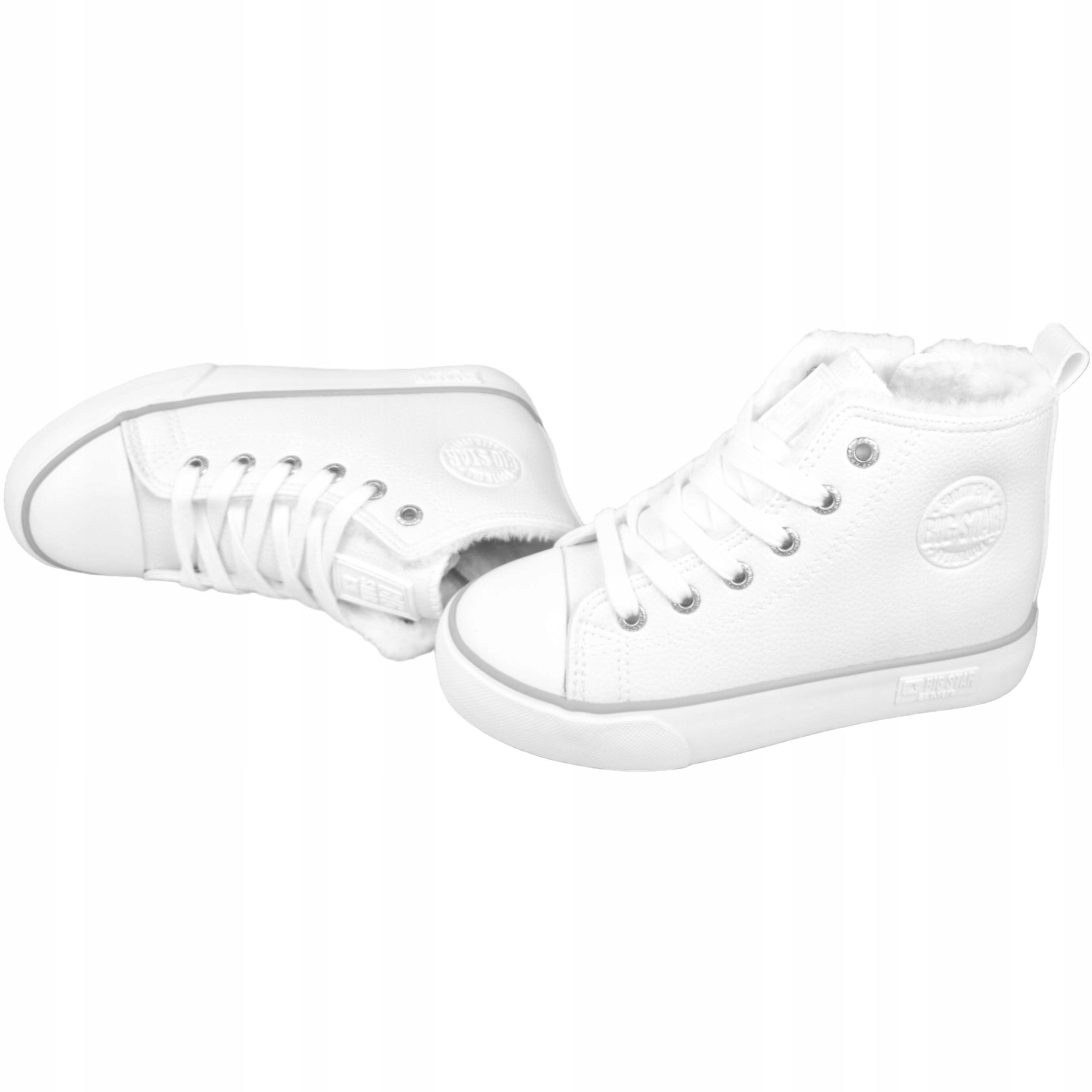 Buty dziecięce trampki ocieplane na zamek białe Big Star KK374227 33 Bohater / Bajka brak