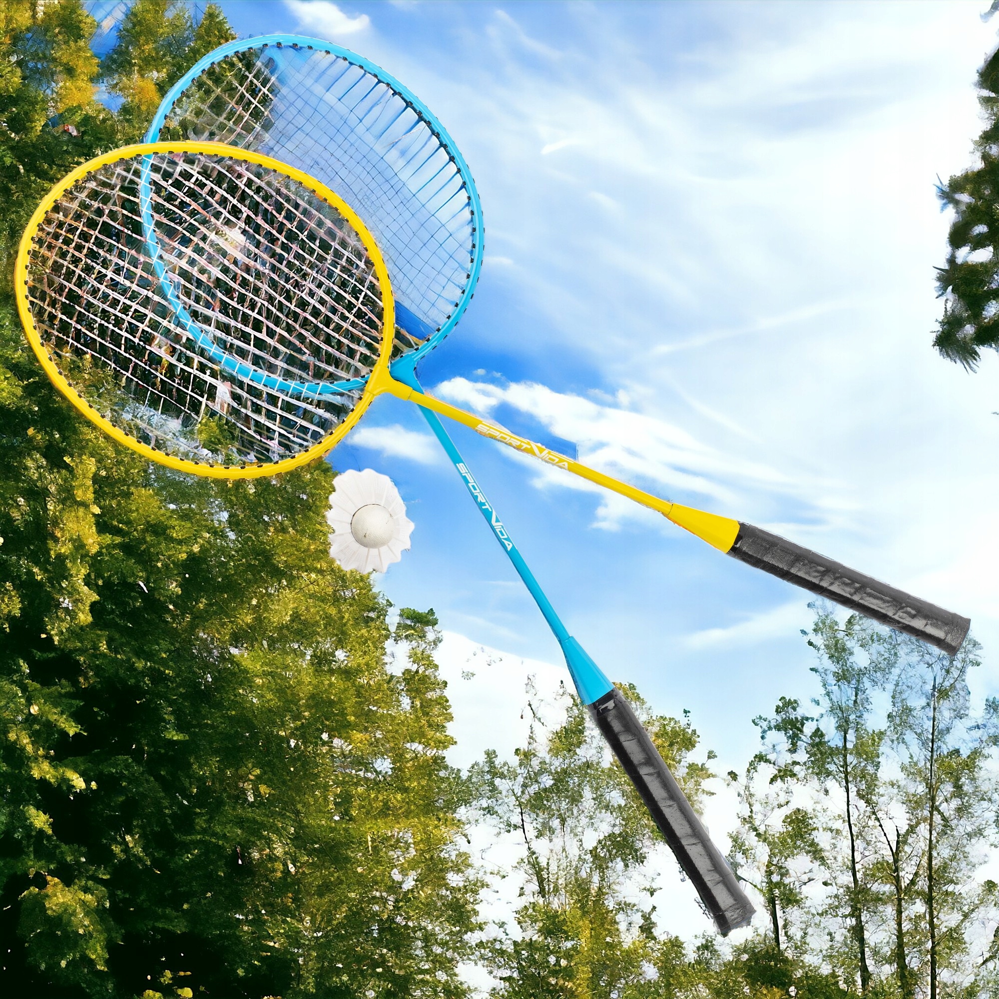 ZESTAW XXL DO BADMINTONA 4 RAKIETKI SIATKA LOTKI BADMINTON SPORTVIDA Liczba elementów w zestawie 3