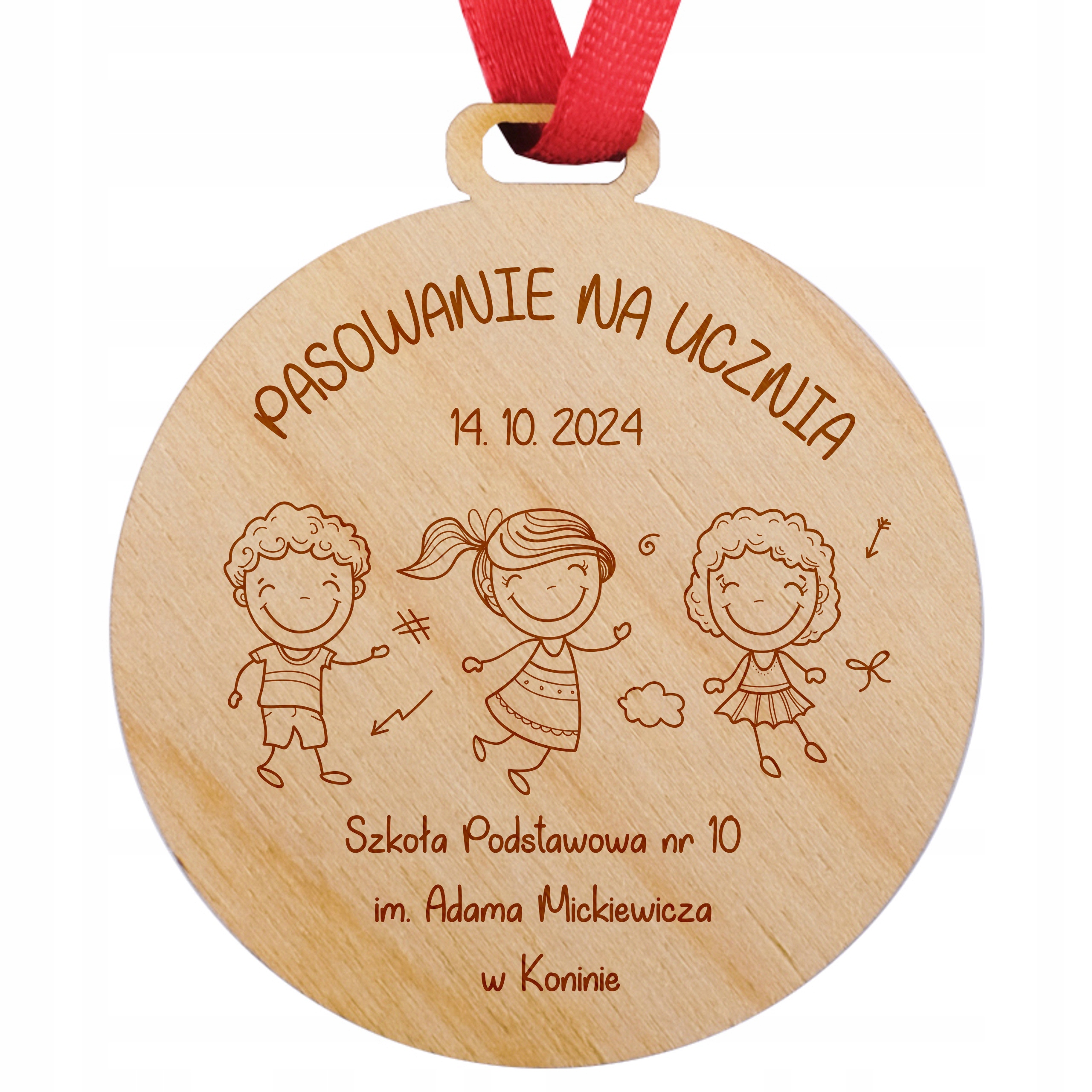 

Pasowanie Na Ucznia Przedszkolaka Drewniany Medal