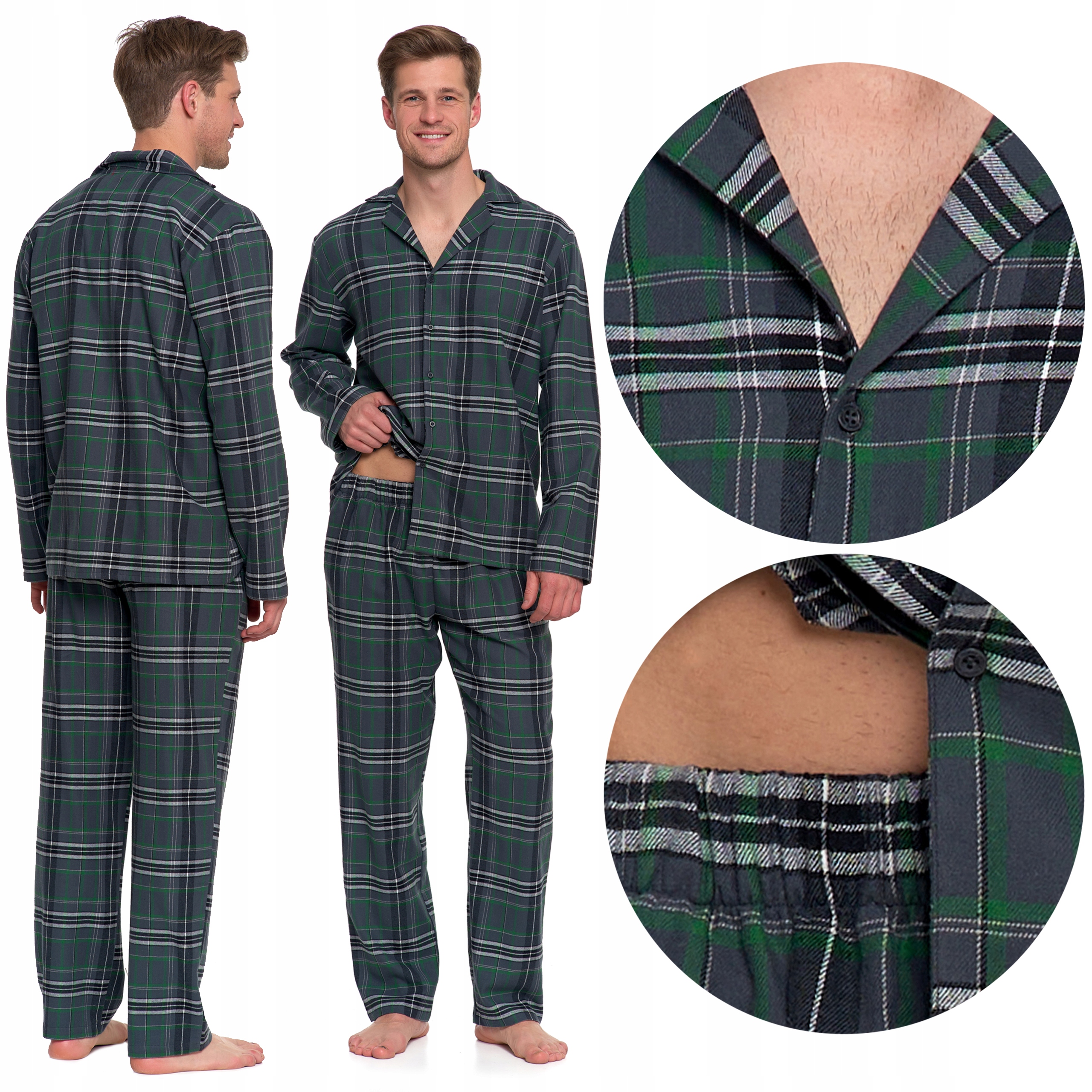 Pánské pyžamo dvoudílné dlouhé kalhoty, dlouhý rukáv, bavlna Moraj, velikost XXL