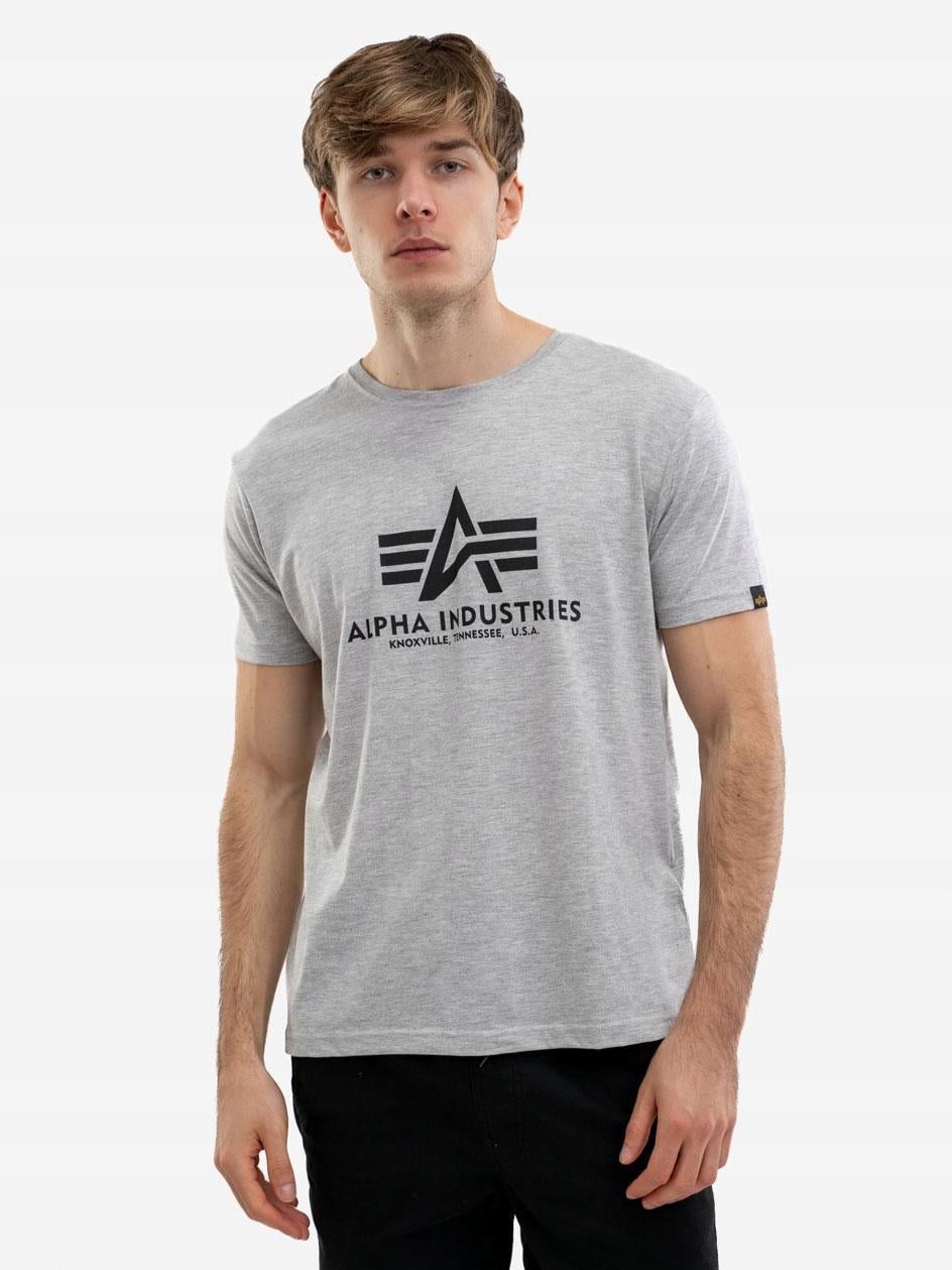 Tričko Tričko s krátkým rukávem Pánské Šedé Alpha Industries Basic M