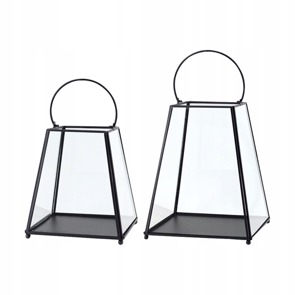 LAMPIONY LATARNIE ZESTAW 2 SZT BLACK XXL NA ŚWIECE