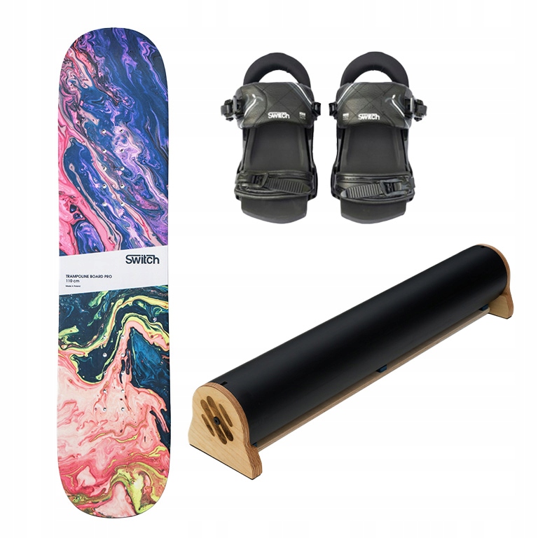 Tréninková snowboardová deska Jibbingová 110 A Switch+Vázání+Rail