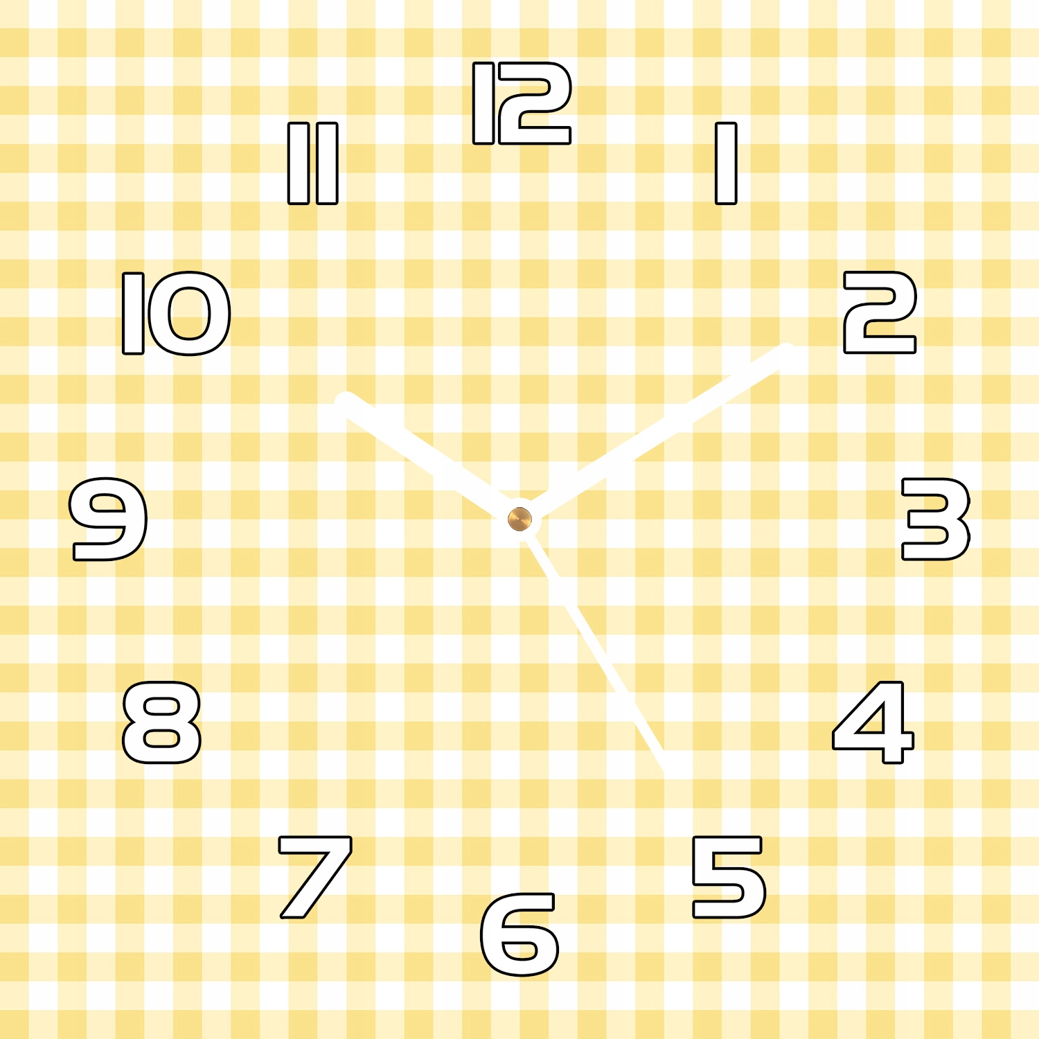 

Zegar ze szkła hartowanego Żółta krata 30x30 cm