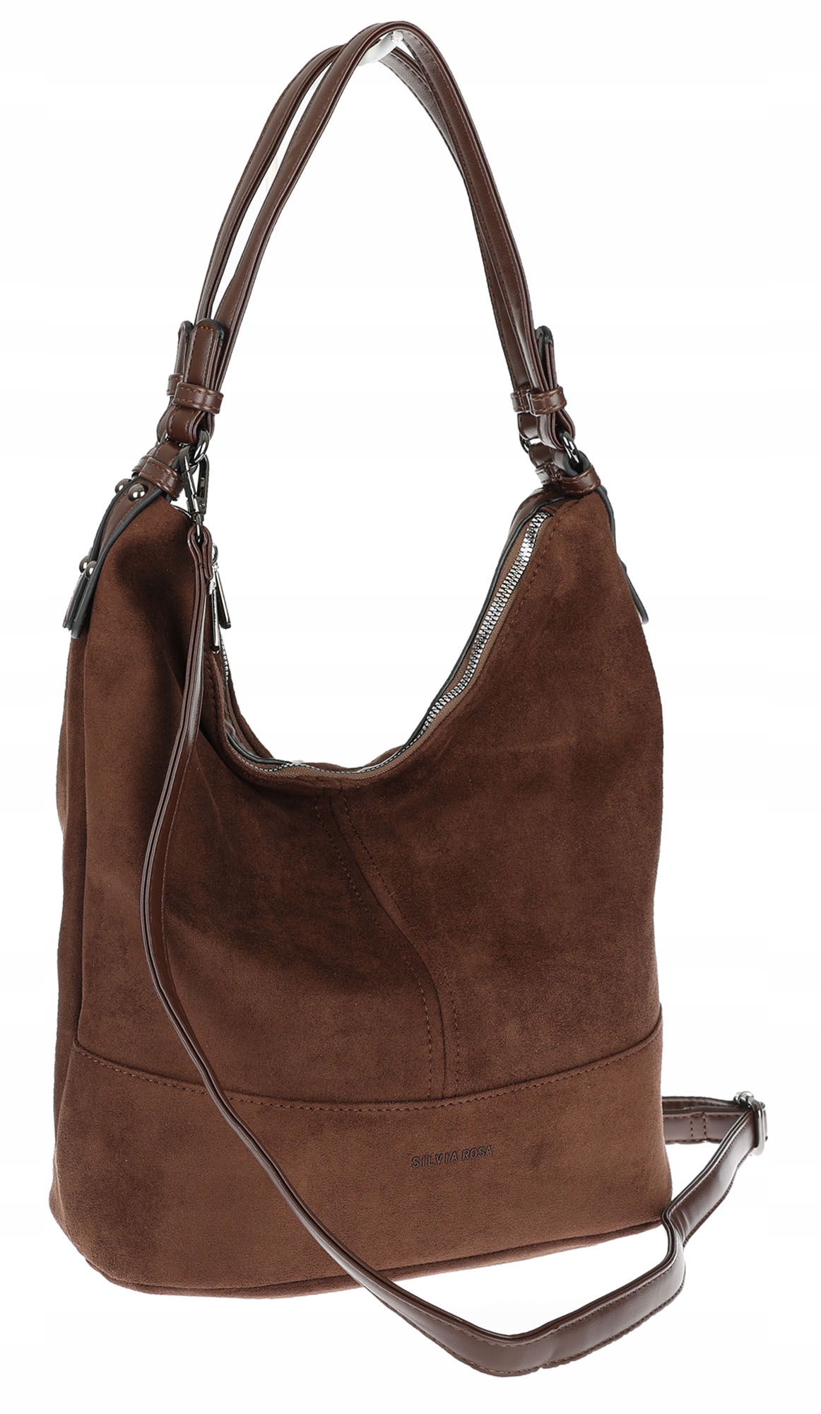 Dámská shopper kabelka, semišová taška, elegantní lehká taška S397 Čokoládová