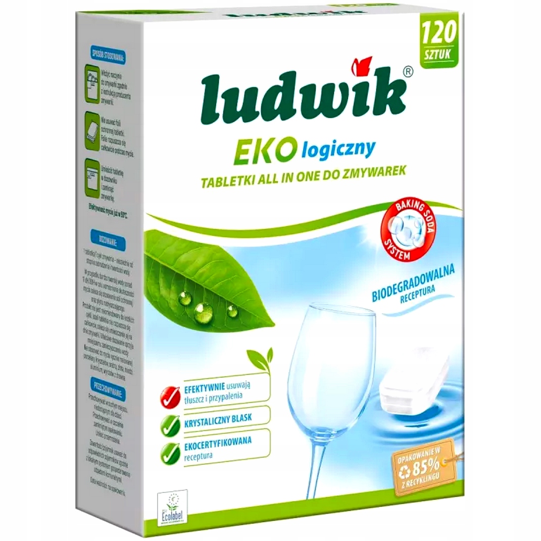 Tabletki eko do zmywarki Ludwik Ekologiczne 120 szt. Bio All In 1 do naczyń