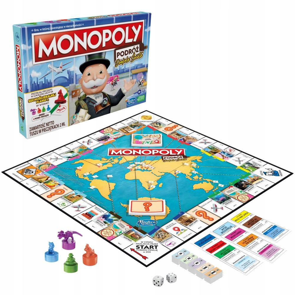 

Hasbro Gra Monopoly Podróż dookoła Świata Pl F4007