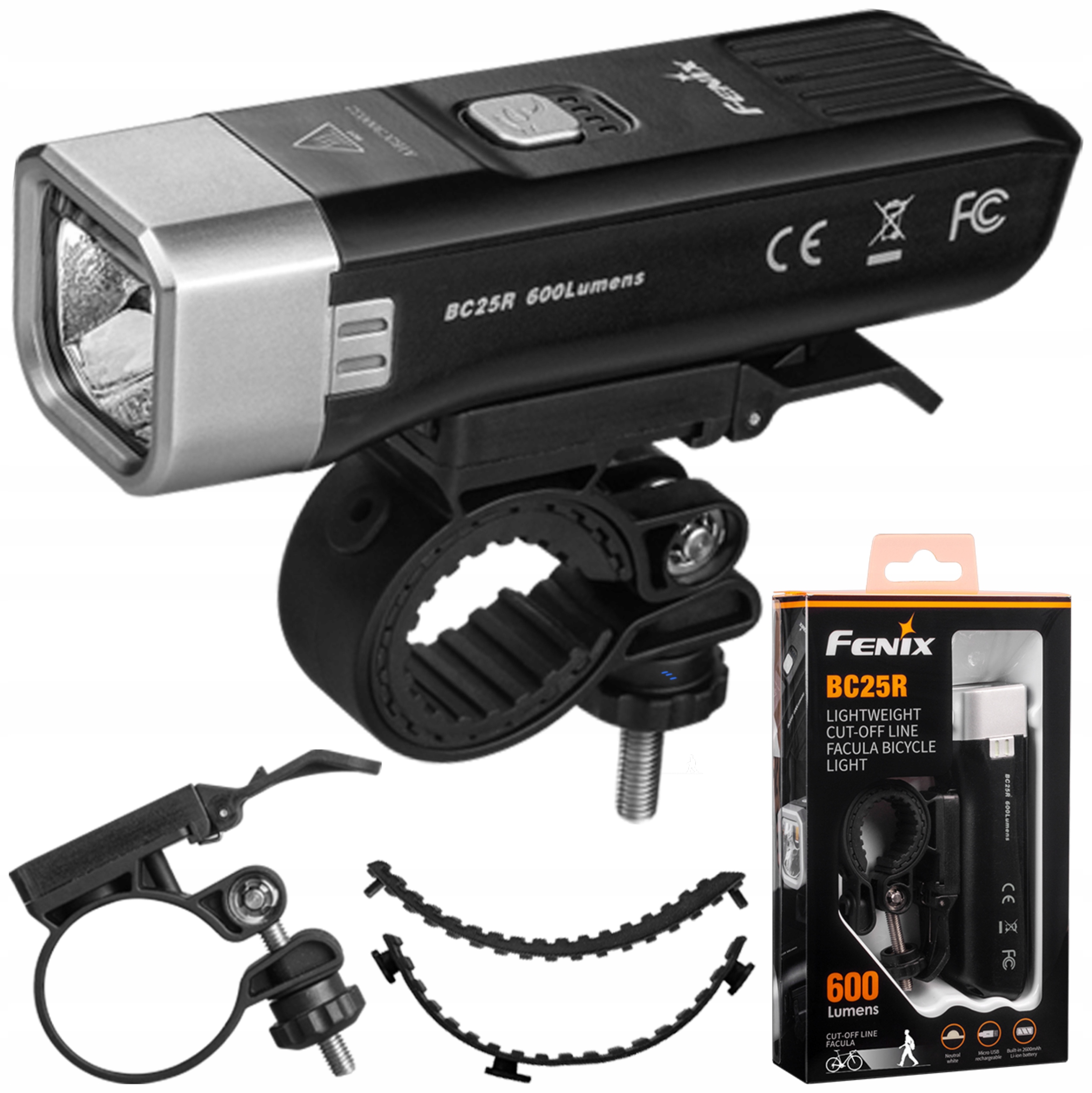 

Latarka rowerowa diodowa Fenix BC25R 600lm 106m