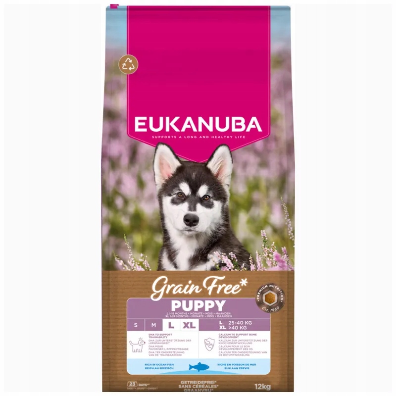 Eukanuba Grain Free Puppy Large Breed, s lososem 12 kg