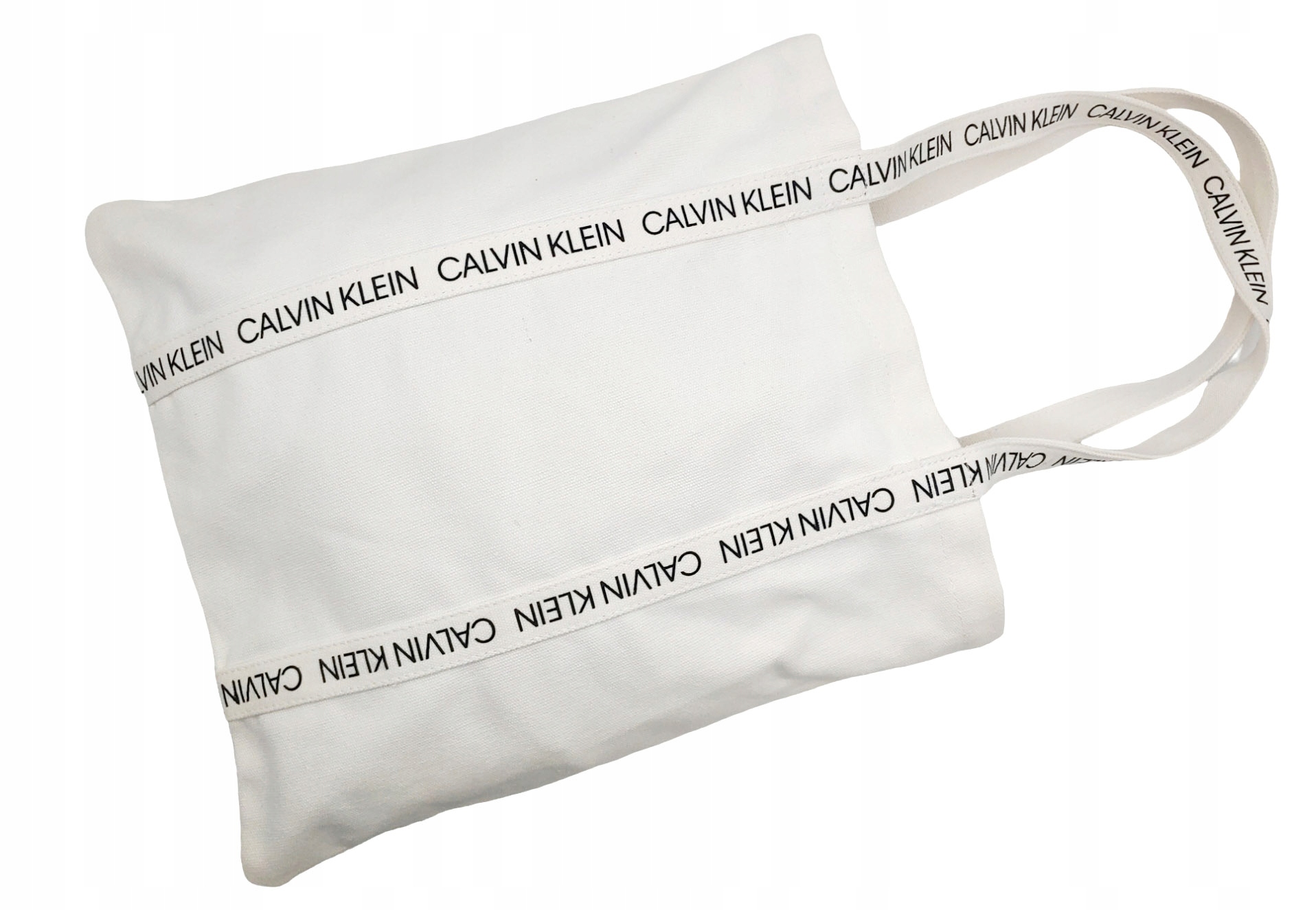 Calvin Klein Bawełniana Torba Shoperka Biała Styl miejski