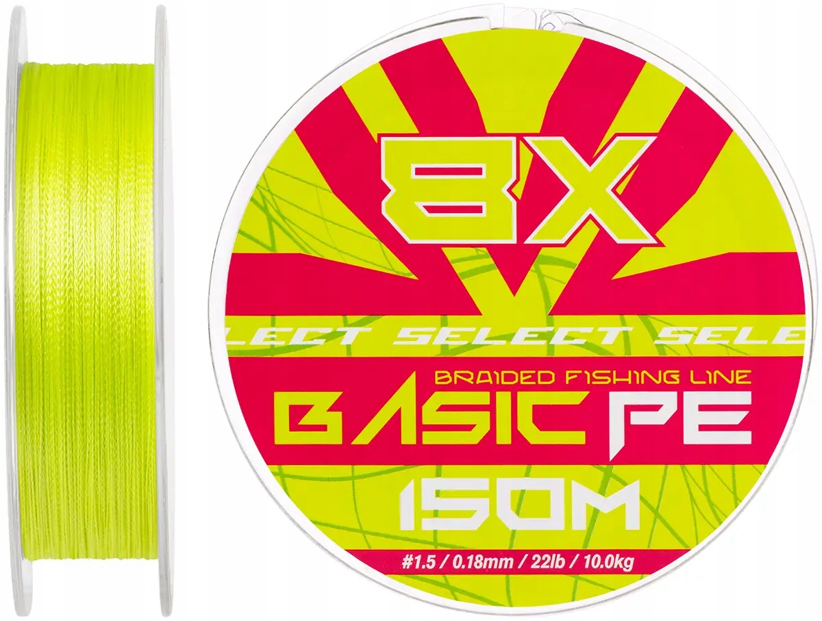 Plecionka Select Basic Pe 8x 150m (jasnozielony) #1.5/0.18mm 22lb/10kg