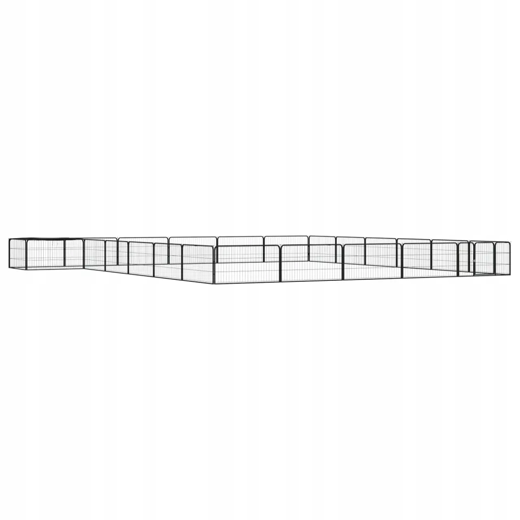 Levně 24panelová ohrádka pro psy černá 100 x 50 cm práškovaná ocel Černý 3115980
