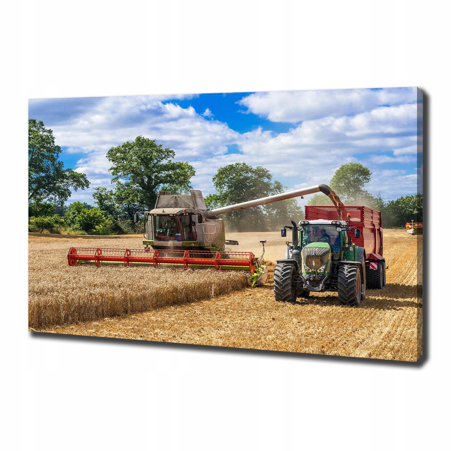 

Foto obraz na płótnie Kombajn i ciągnik 100x70 cm