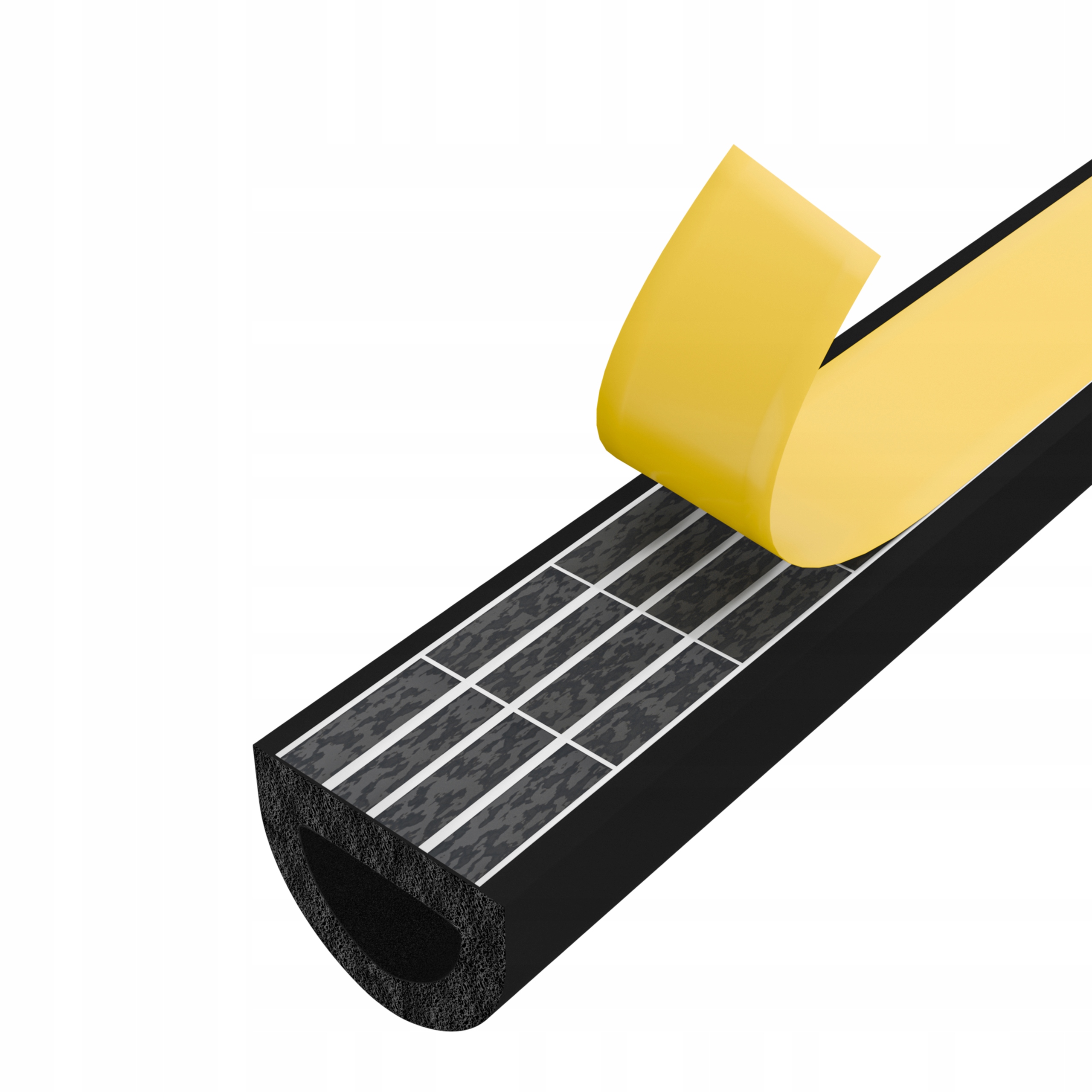 Samolepicí odhlučňovací těsnění pro okna dveří 21x15 mm D Černá 10 m