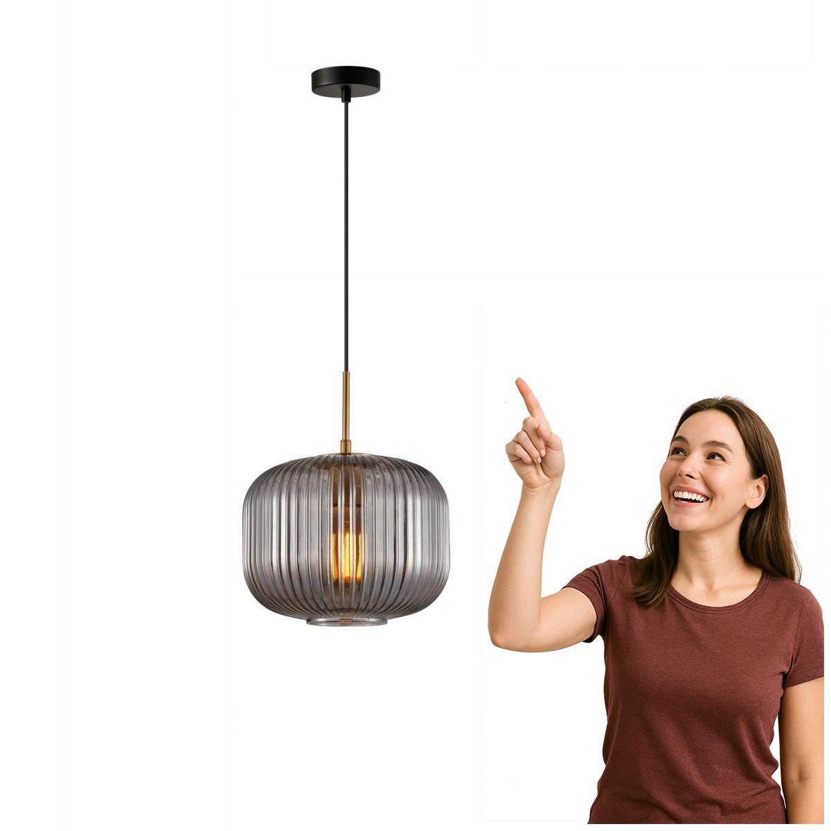 Závěsná lampa Gavino PND-26476-1-BRO-SG Italux