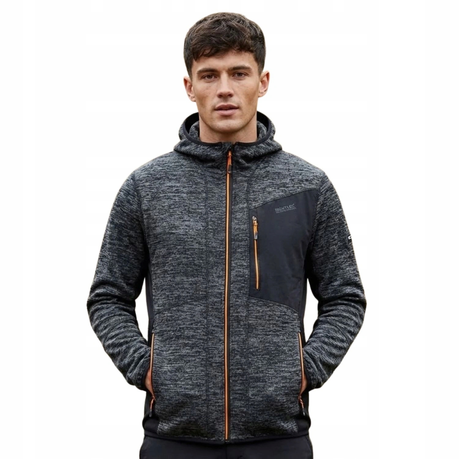 Pánská mikina Regatta šedá s kapucí, technický sportovní fleecový materiál vel. S