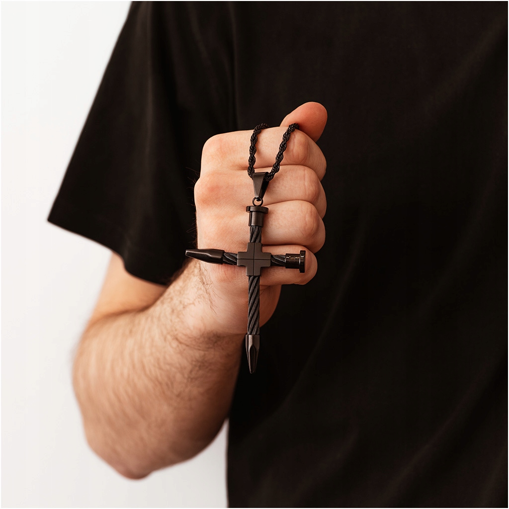 Zawieszka męska stalowa KRZYŻYK wisiorek LINKA kolory STAL CHIRURGICZNA Kod producenta SZ0473#C-B