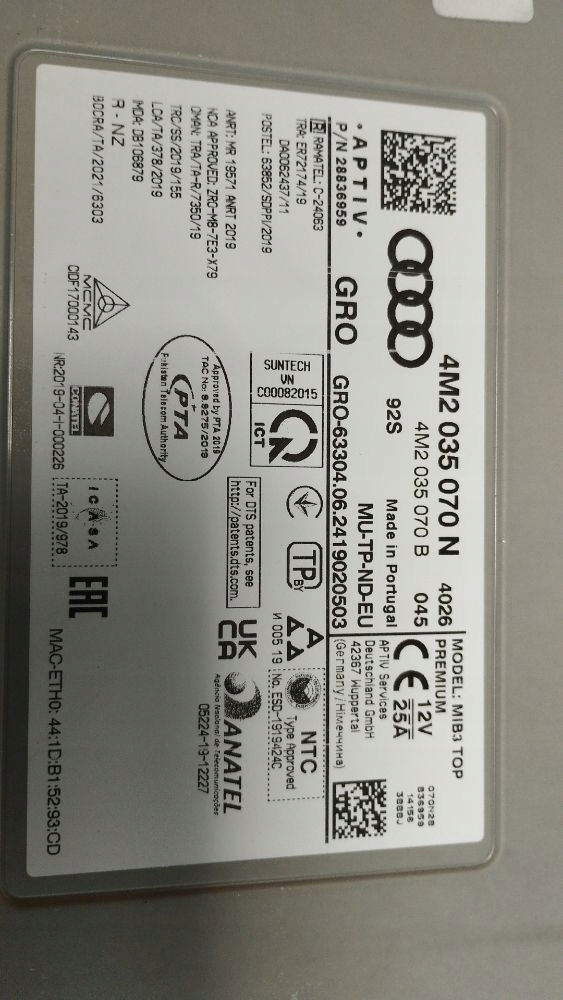 Audi A7 4K Stacja multimedialna mmi 4M2035070N