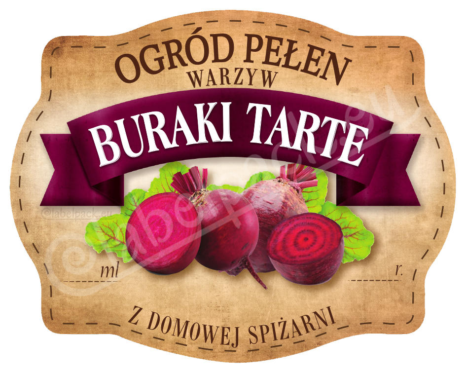 

Buraki Tarte Etykieta, naklejka 10x