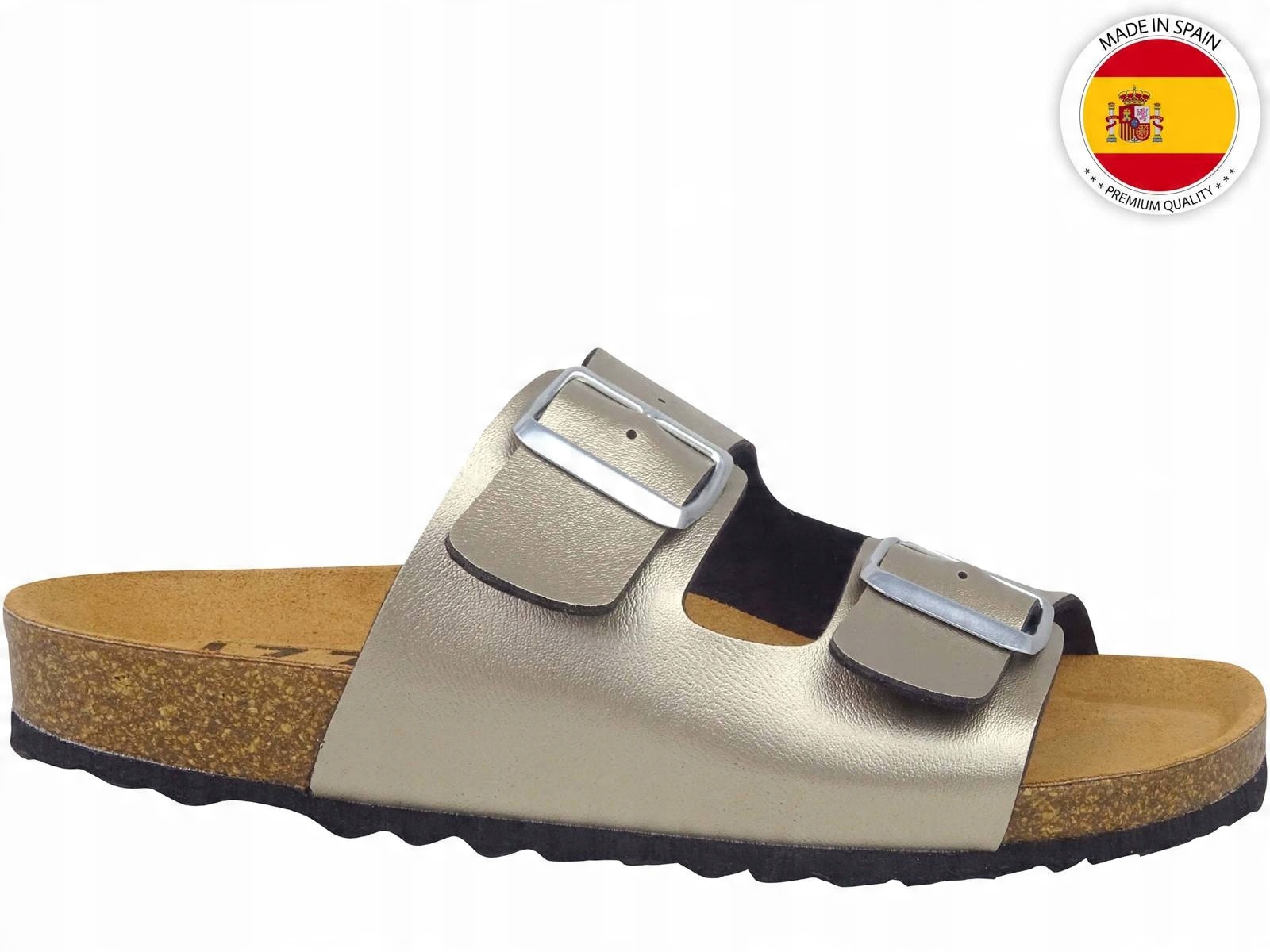 

Izzi Klapki Kapcie Buty Korkowe Damskie Złote