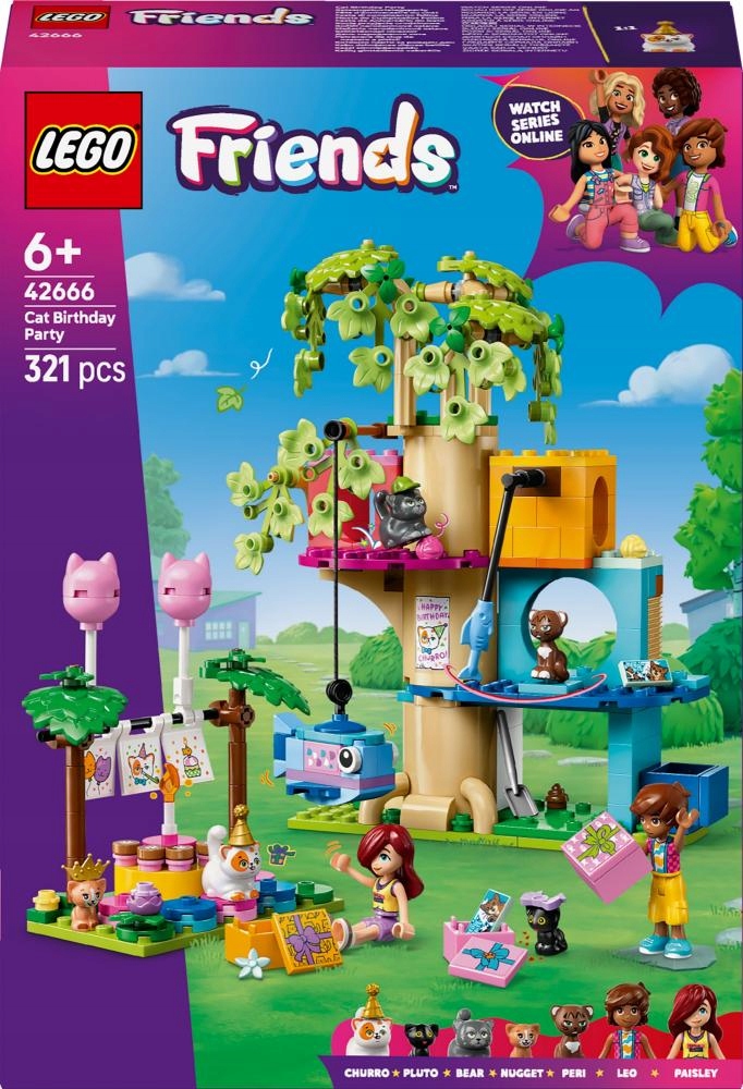 Lego Friends Kočičí narozeninová oslava a domeček na stromě 42666