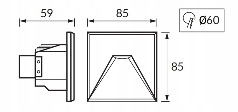 Oprawa schodowa lampa ścienna LED 1,6W czarna 03909 IDEUS Kolor czarny