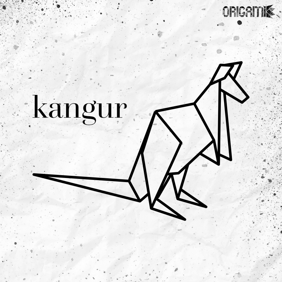 Klokan dřevěná dekorace Origami 80 cm do domácnosti