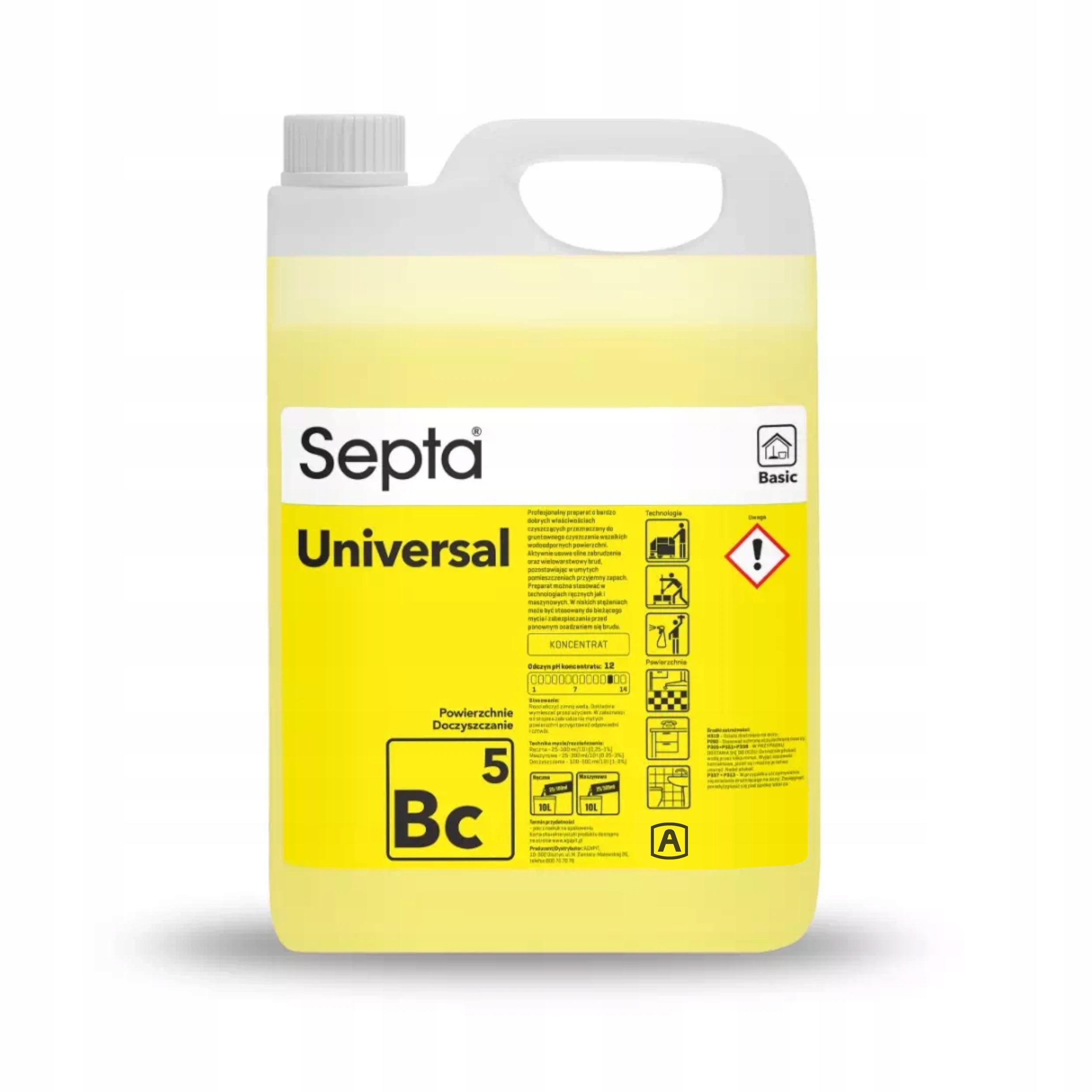 SEPTA UNIVERSAL BC5 GRUNTOWNE DOCZYSZCZANIE USUWA SILNY BRUD 5L