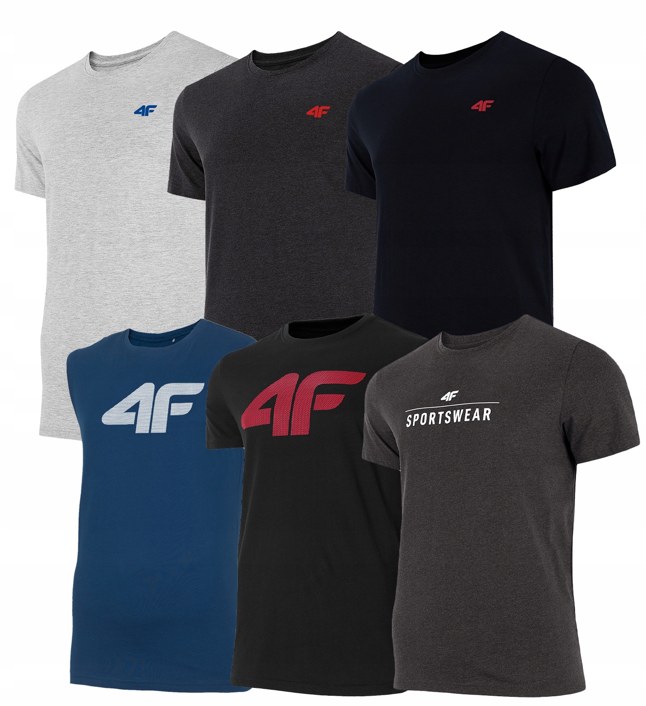 

Koszulka Męska 4F T-shirt Koszulki x 6 Zestaw KT17