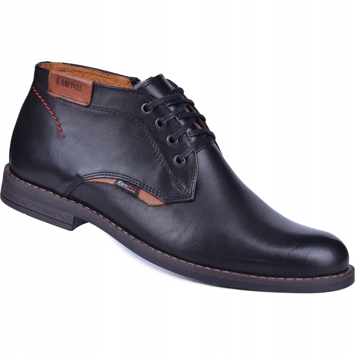 Zimní pánské kožené zateplené boty přírodní kůže černá 43