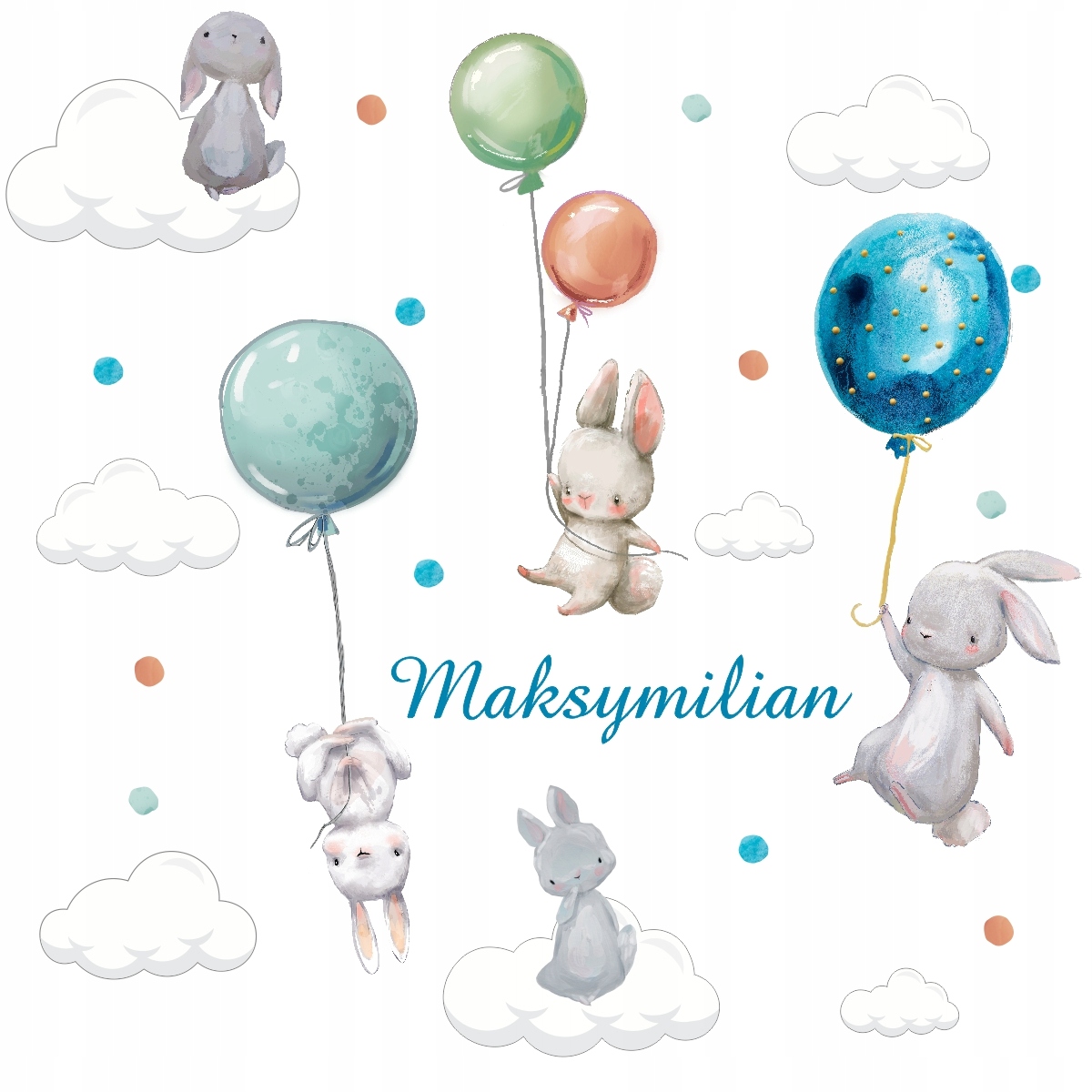 

Naklejki na ścianę z imieniem balony120x100