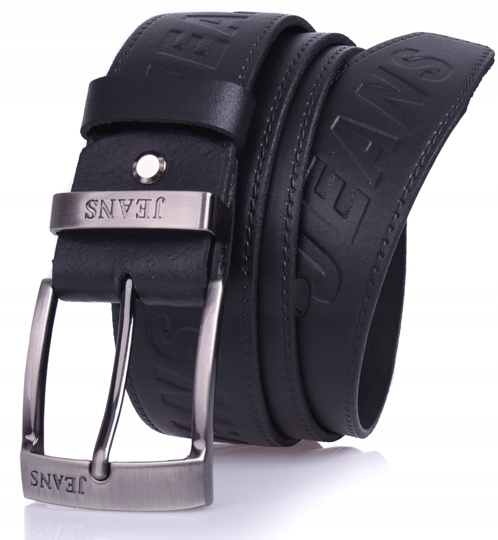 

Skórzany Pasek do spodni Jeans 4cm Jeans Czarny