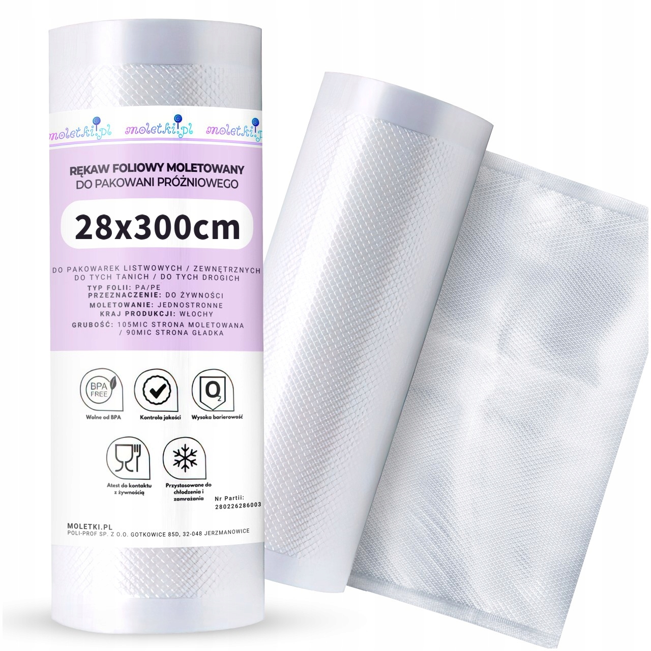 FOLIA Rękaw do Pakowania ROLKA PRÓŻNIOWA do ZGRZEWARKI 28x3 metry 28x300cm