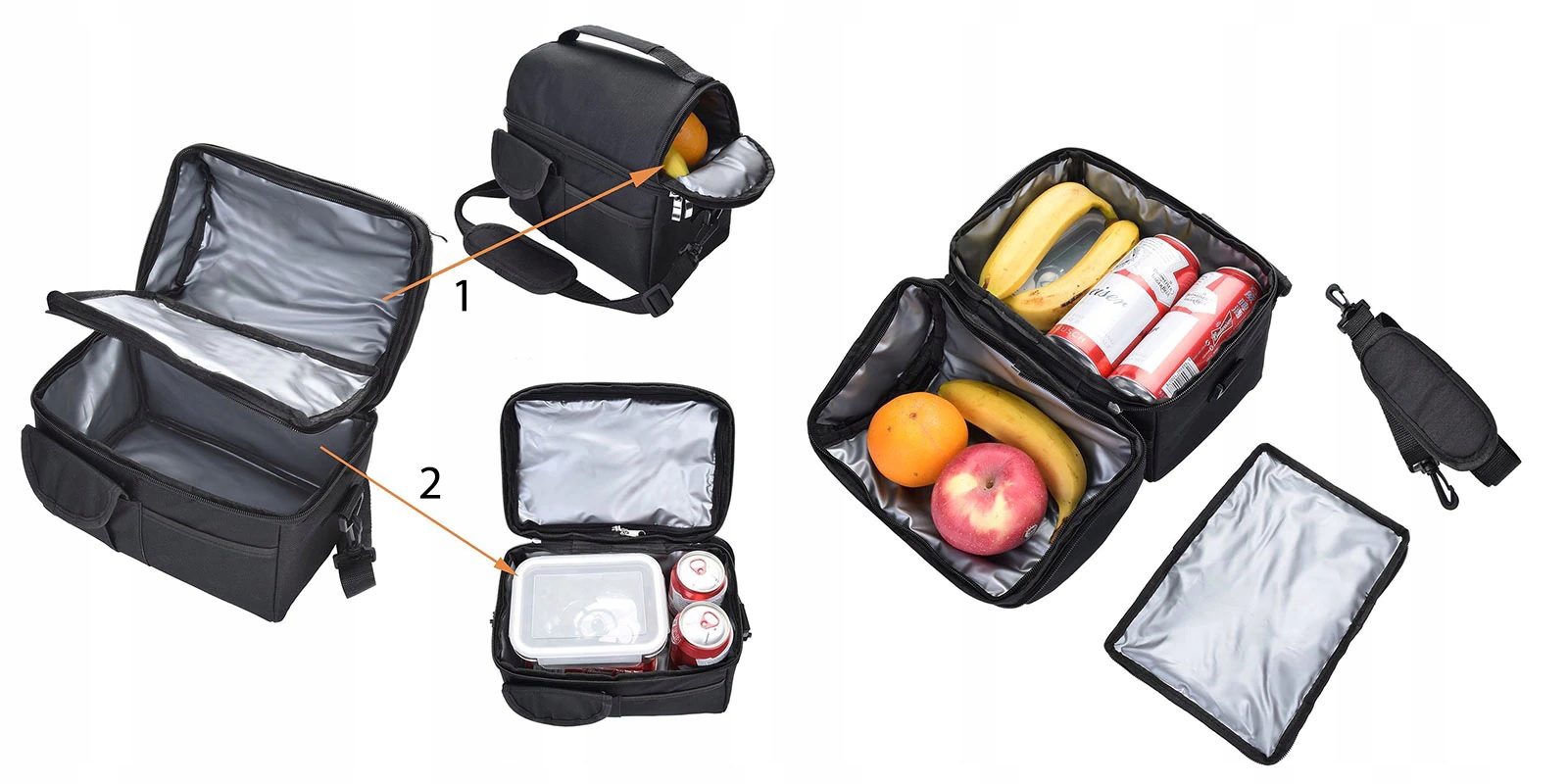 TORBA TERMICZNA IZOLACYJNA WODOODPORNA KUFEREK PASEK LUNCH BOX CZARNA 8 L Rodzaj torba termiczna