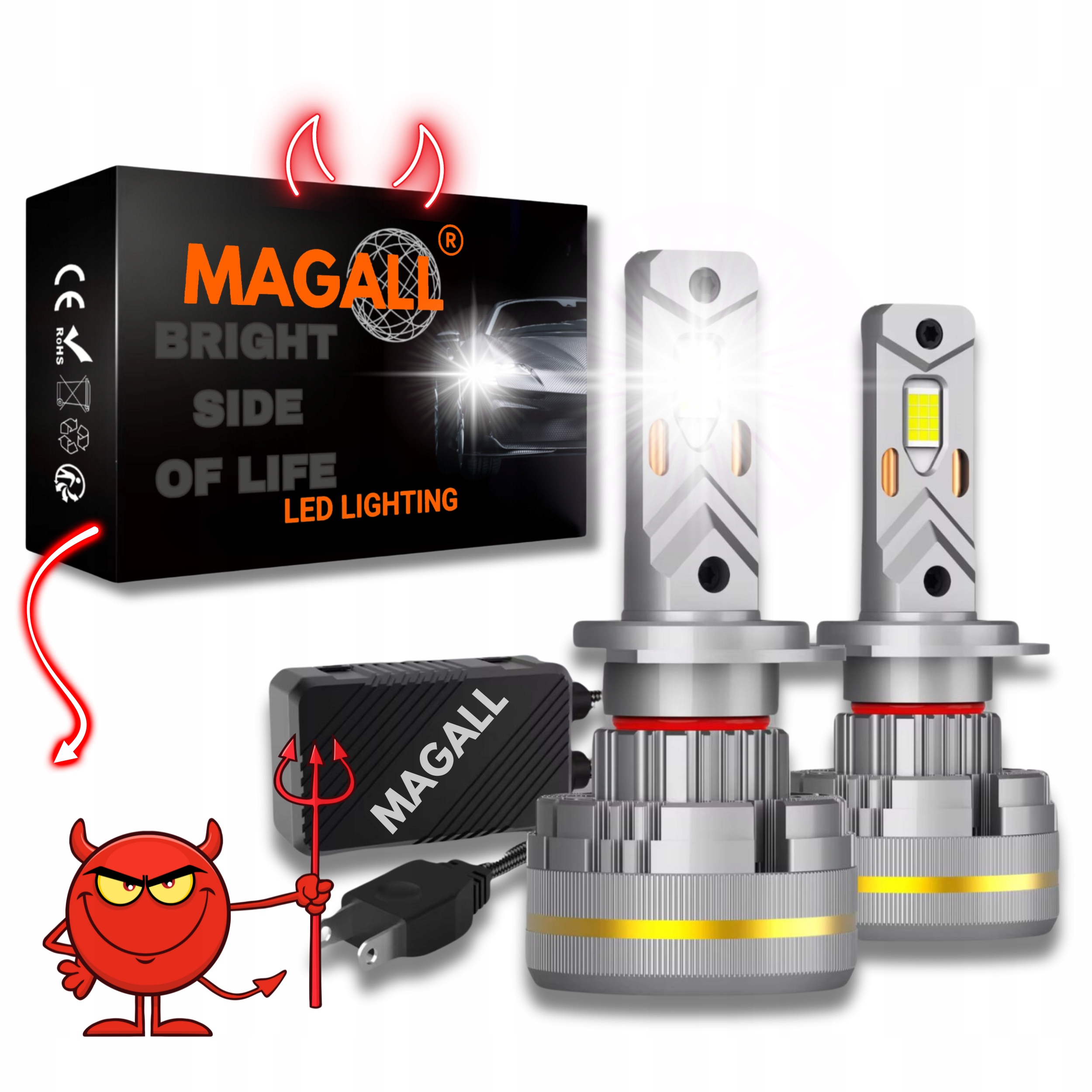 Žiarovky H7 Led Canbus Magall Lucifer Veľmi Silné Svetlo 48000LM 200W