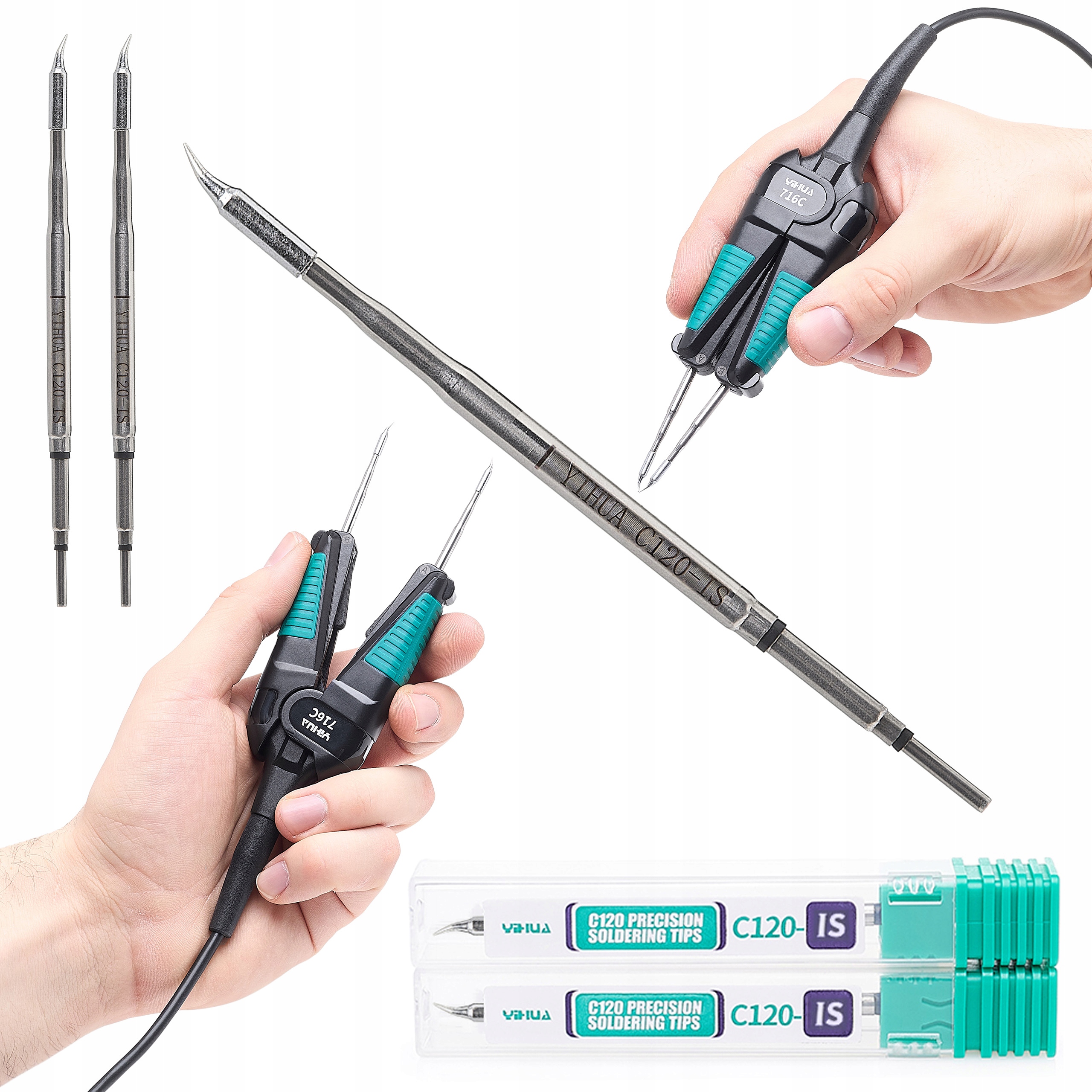 Hroty Pro Termopinzetu C120-IS 2 Kusy Pro Pájecí Stanici Pinzety Servis