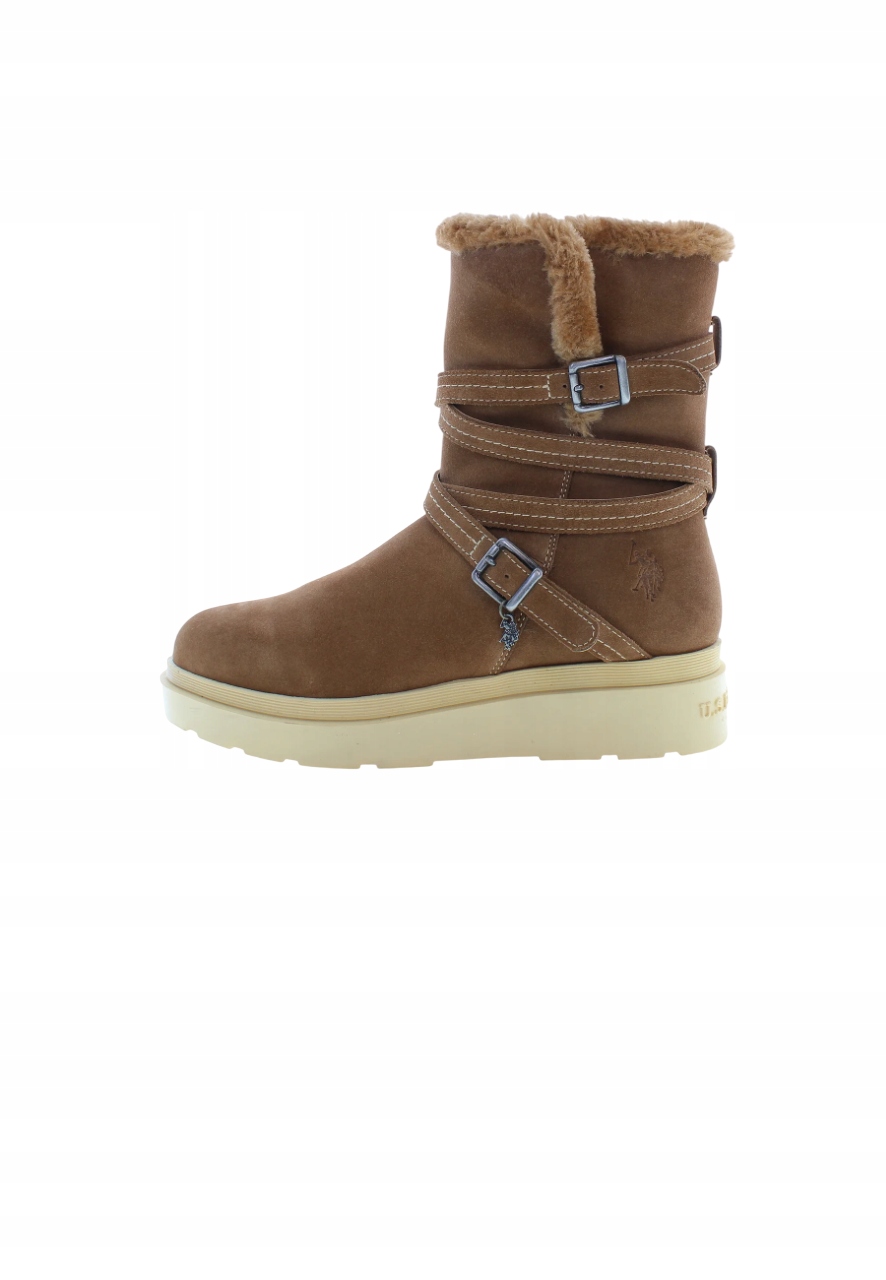 Dámské Kotníkové Boty Zateplené sněhule U.s. Polo Assn Kožené Nubuk vel. 38