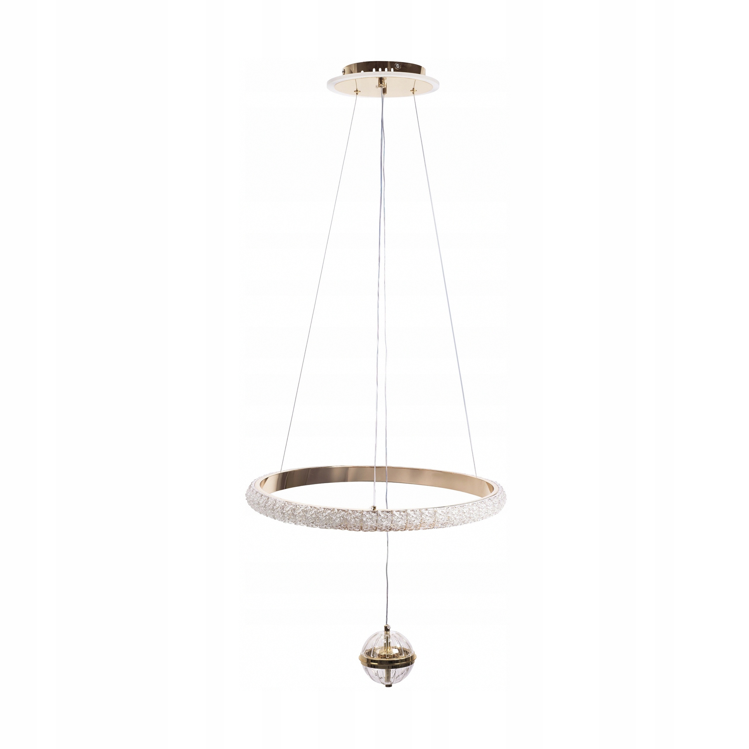 Závesná stropná lampa 50 cm Zlatý luster Kov Led 80 W Prsteň