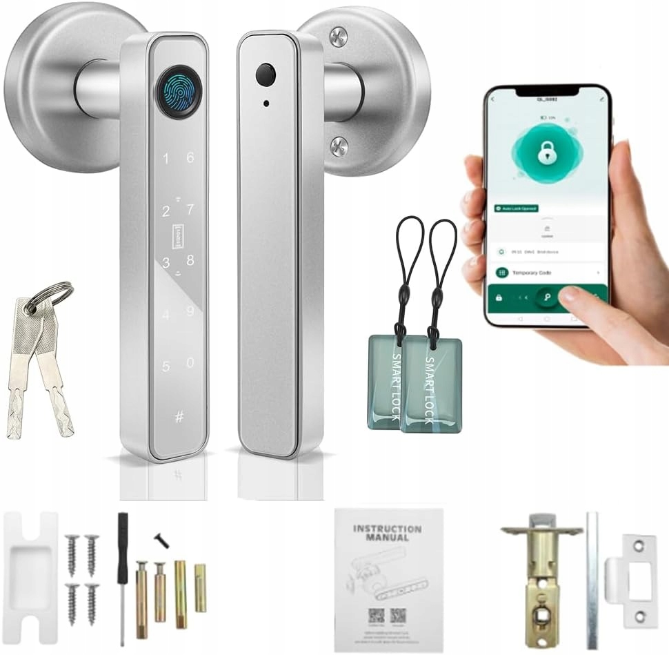 Inteligentní Zámek Dveří S Čtečkou Otisků Prstů A 2X Klávesnicí