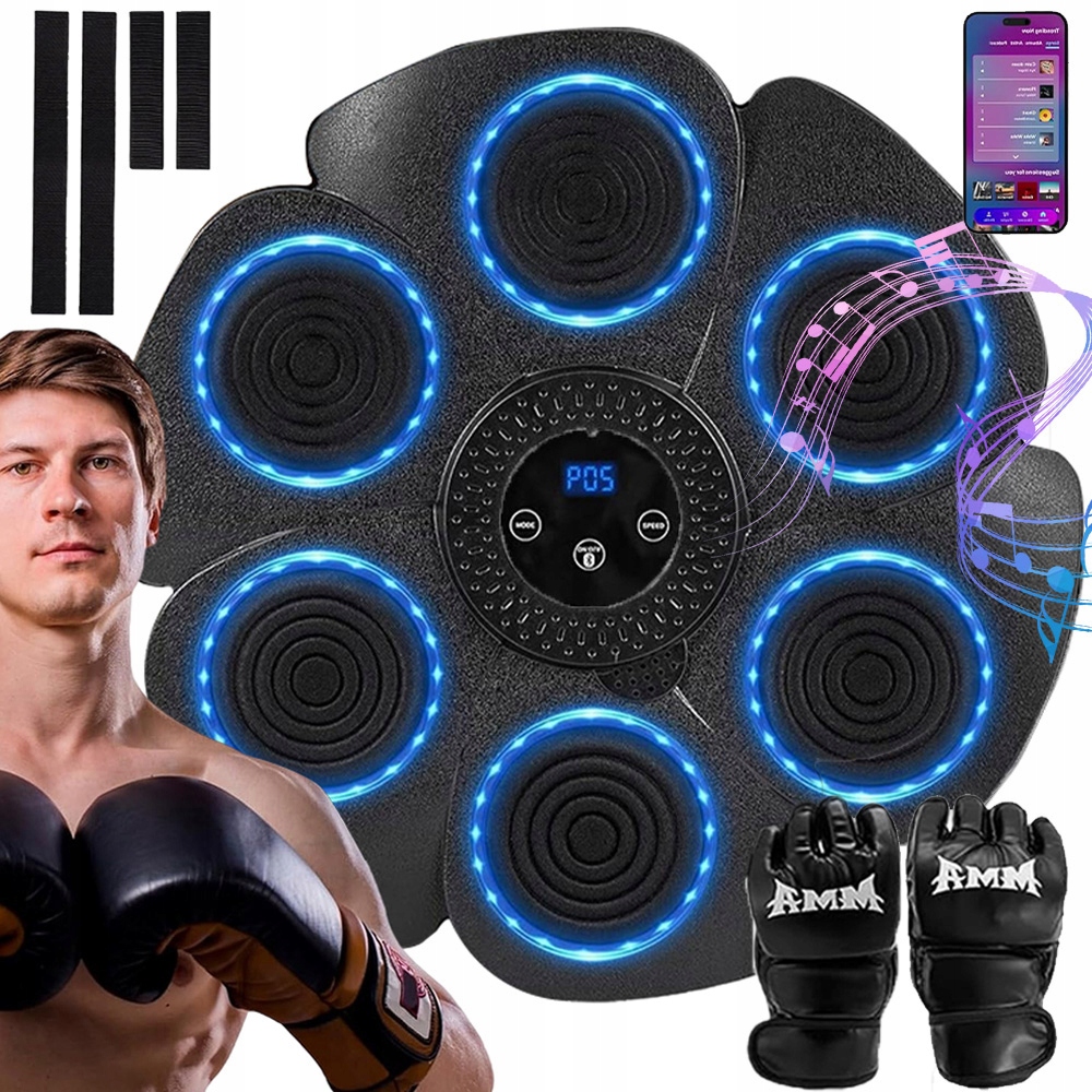 Tarcza Bokserska Muzyczna Bluetooth Usb Rękawice Bokserskie 40.5CM
