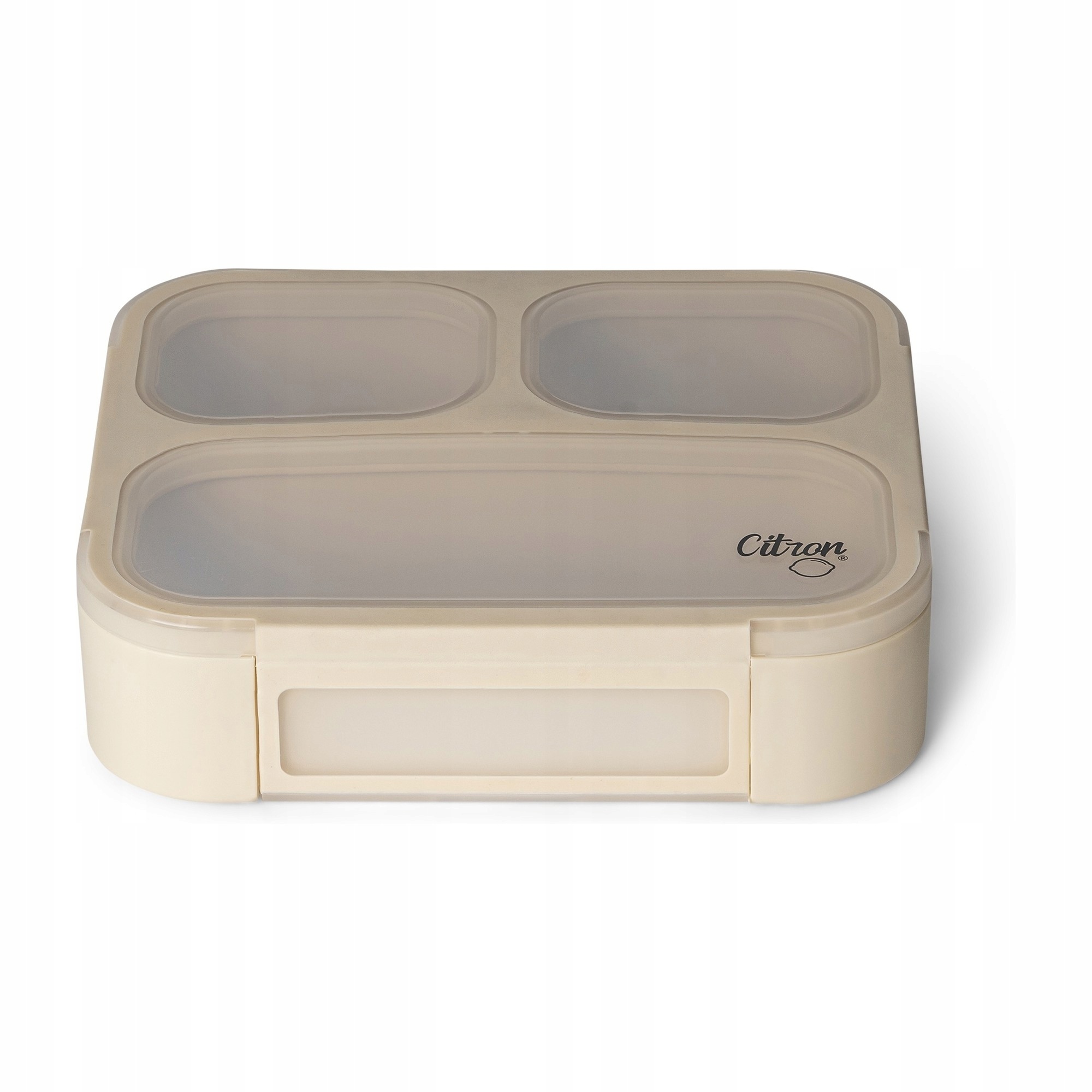 Lunch box ze sztućcami Beige Beżowy One size Citron