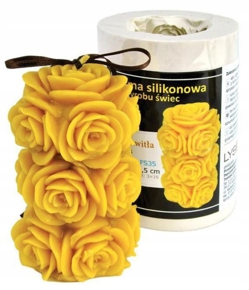 

Forma do świec z wosku Przekwitła róża 11,5cm Łys