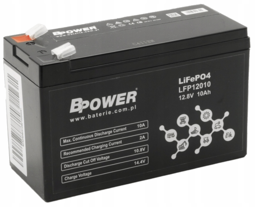 Bpower LiFePO4 12V 10AH Ups Przemysł Zasilacz Awaryjny Serwer Szaf Rack Bms